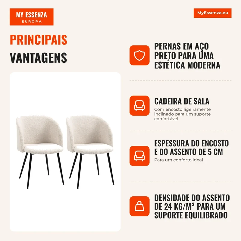Conjunto de 2 Cadeiras de Sala de Jantar com Encosto em Tecido Pernas em Aço 55x62x80 cm Bege Preto