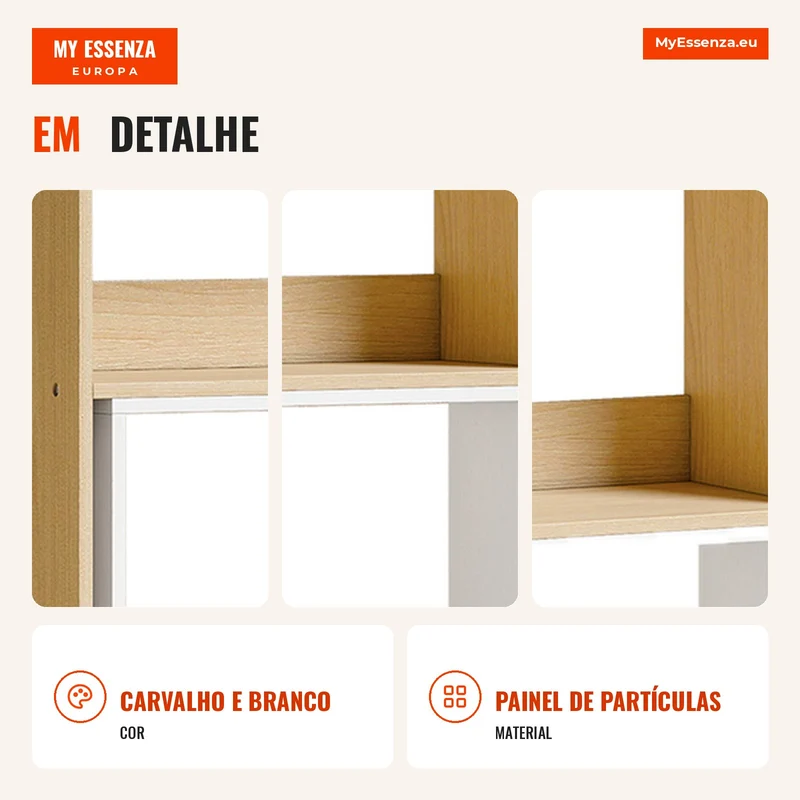 Estante de Canto Giratória 350° com 5 Níveis Prateleira de Arrumação Extensível em Forma de L 60-111x24x164 cm Carvalho