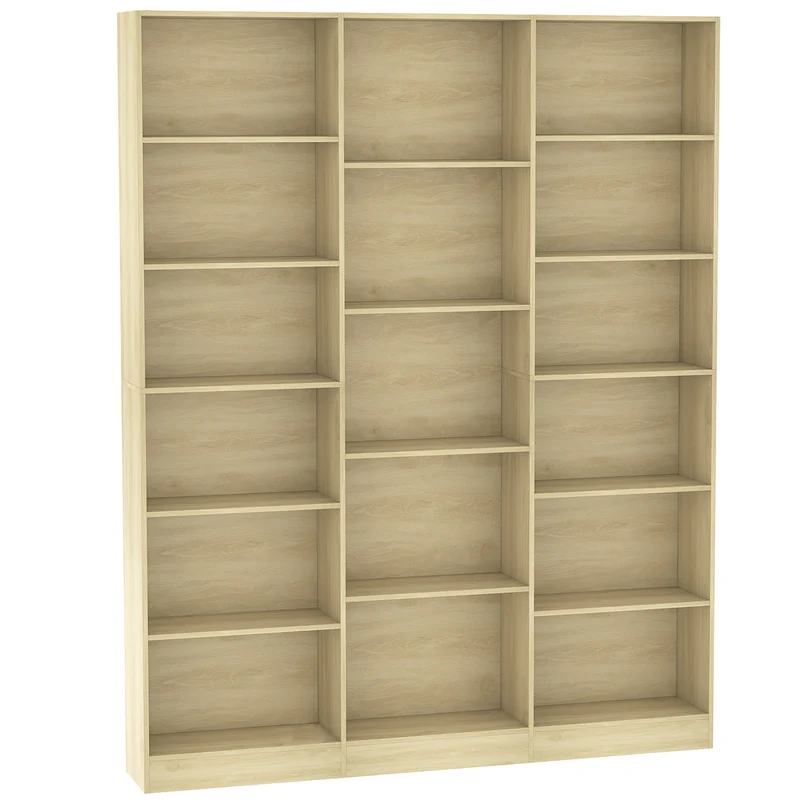 Estante 6 Níveis Prateleira de Armazenamento com 17 Compartimentos e Prateleiras Ajustáveis 149x23,6x188 cm Carvalho