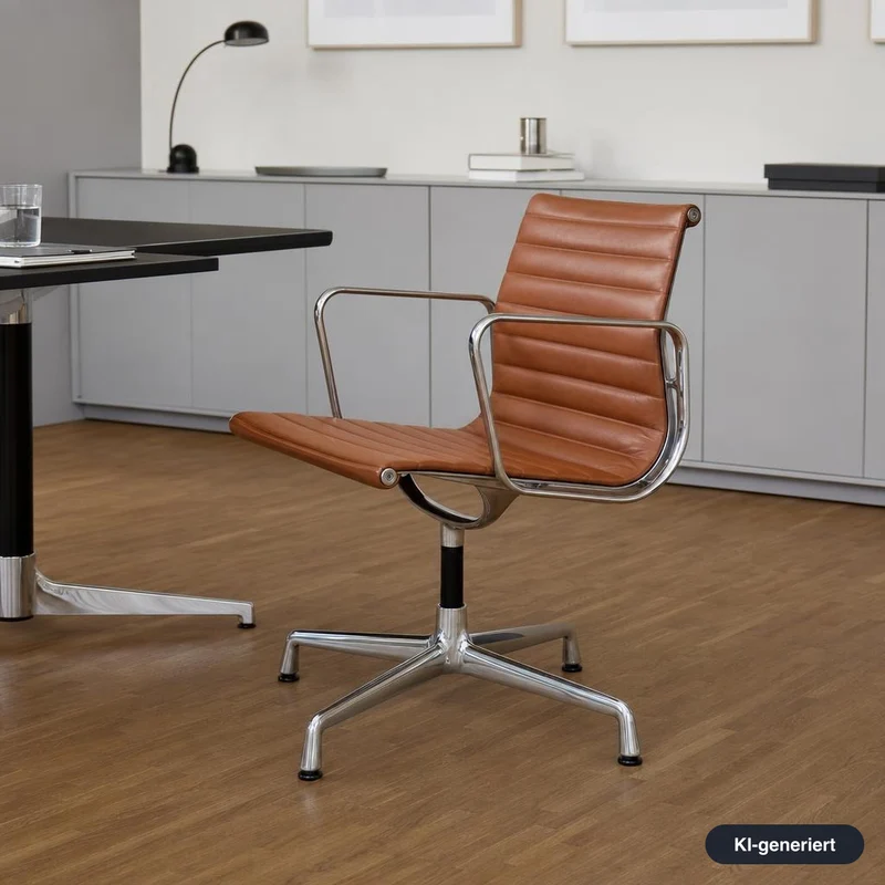 Vitra EA 108 Premium Leder cognac Alu
