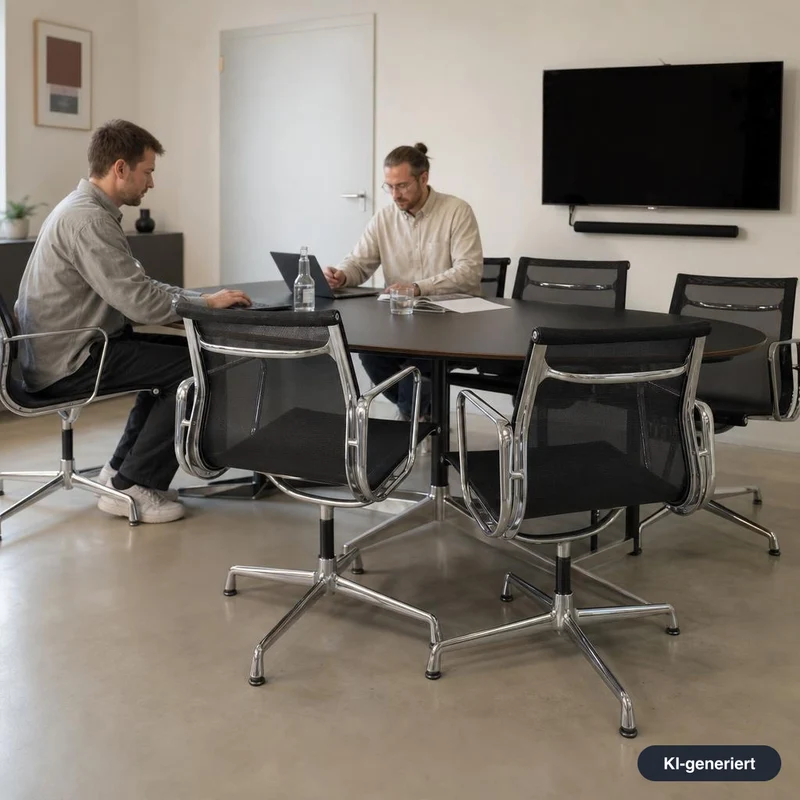 Vitra EA 108 Netz schwarz Alu