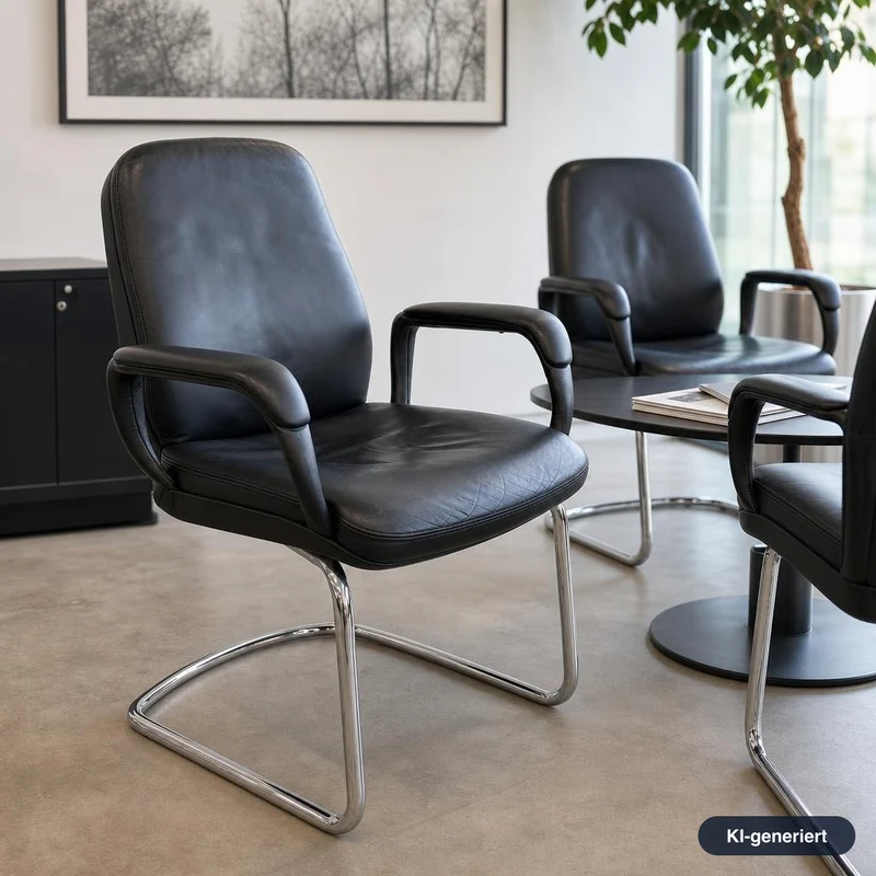SITAG Freischwinger Leder schwarz