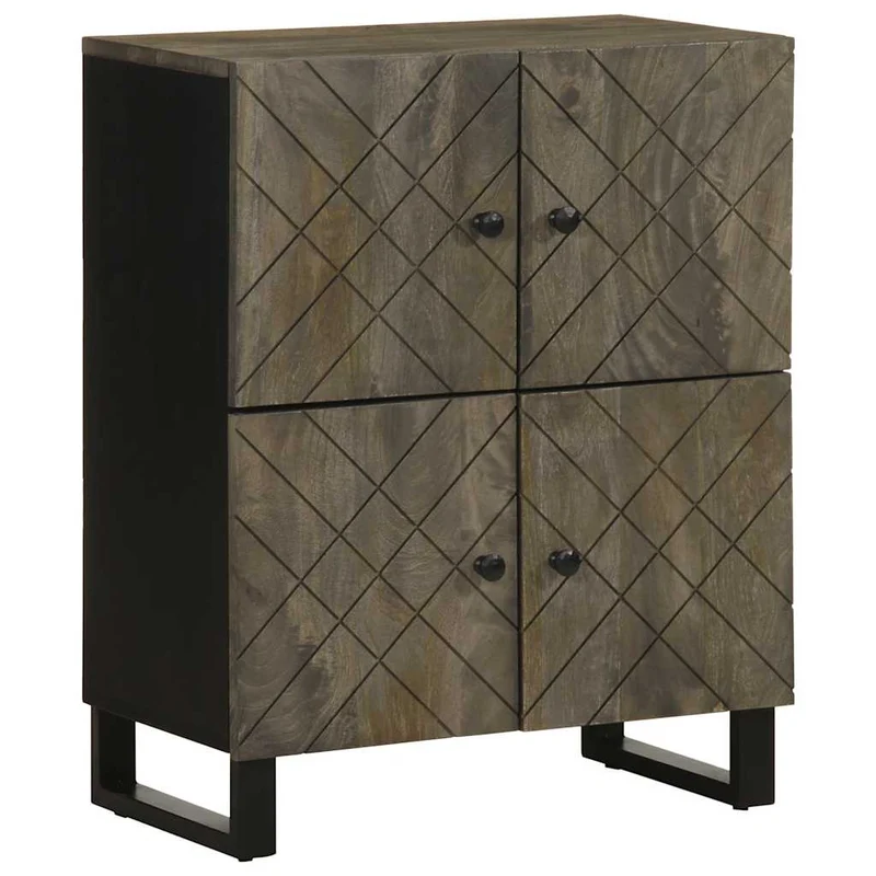Aparador preto 60x33x75 cm madeira de mangueira maciça