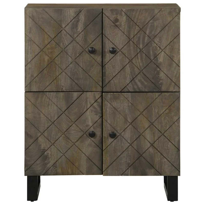 Aparador preto 60x33x75 cm madeira de mangueira maciça