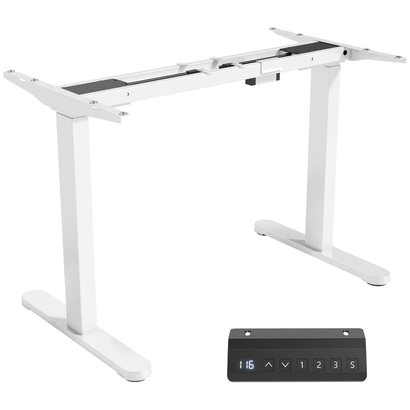 Estrutura de Mesa Elétrica, ajustável em altura, com função de memória, aço, branco