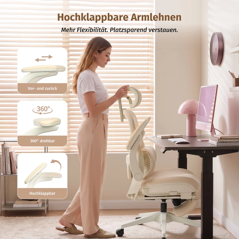 Welax S4 Pro – Ergonomischer Bürostuhl mit hochklappbaren Armlehnen