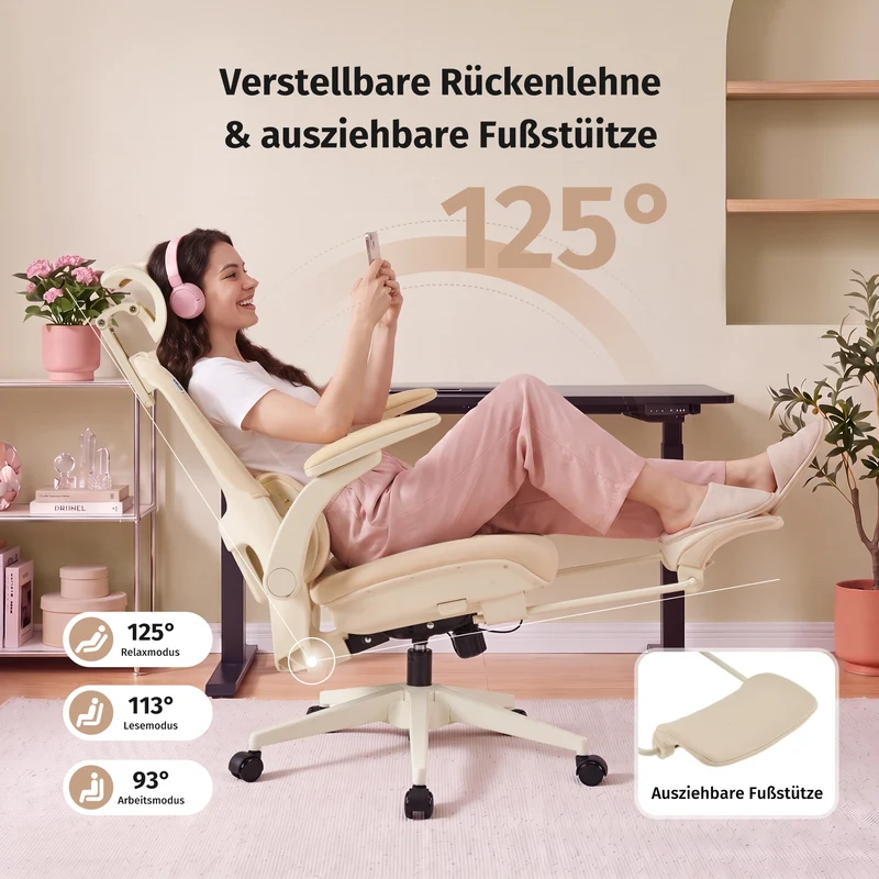 Welax S4 Pro – Ergonomischer Bürostuhl mit hochklappbaren Armlehnen