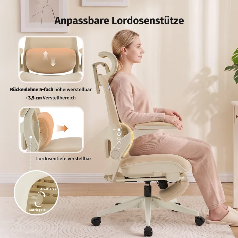Welax S4 Pro – Ergonomischer Bürostuhl mit hochklappbaren Armlehnen