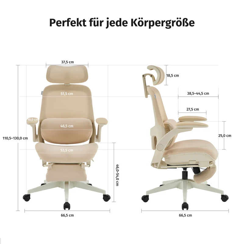 Welax S4 Pro – Ergonomischer Bürostuhl mit hochklappbaren Armlehnen