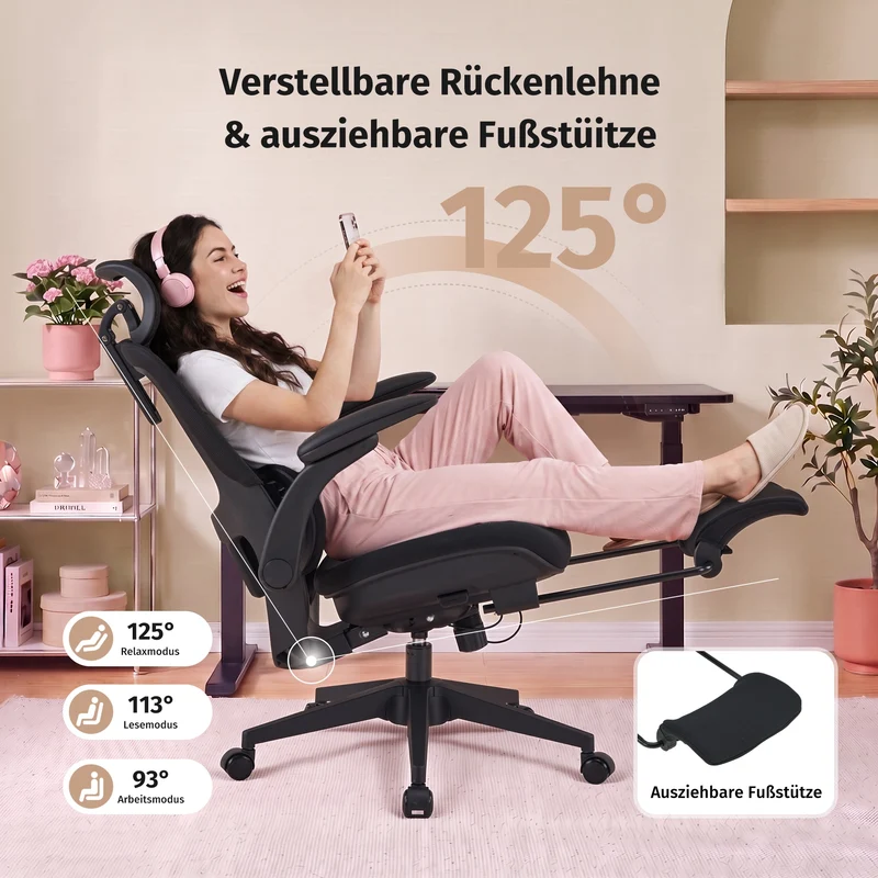 Welax S4 Pro – Ergonomischer Bürostuhl mit hochklappbaren Armlehnen