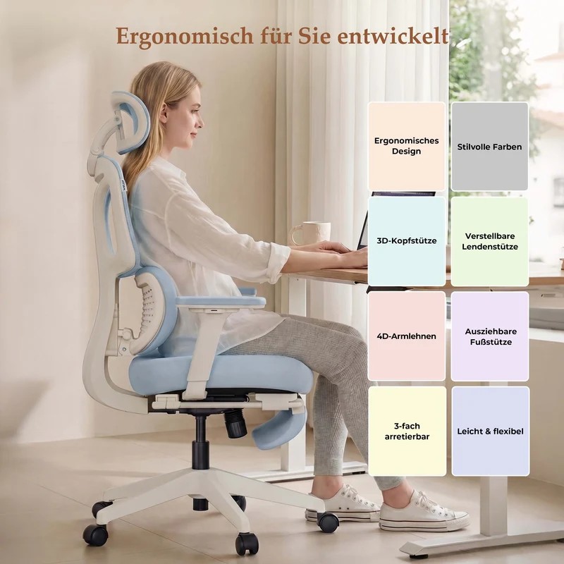Welax S3 Pro – Ergonomischer Bürostuhl mit buntem Design