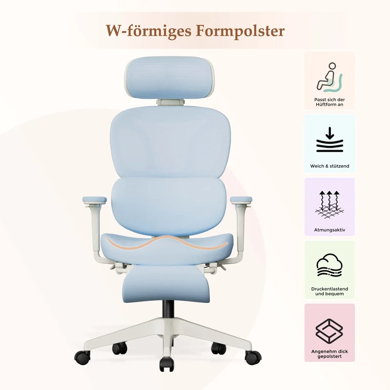 Welax S3 Pro – Ergonomischer Bürostuhl mit buntem Design