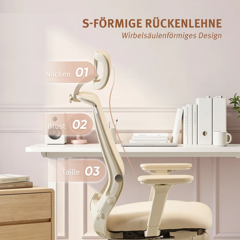 Welax S4 – Ergonomischer Bürostuhl mit klappbarer Rückenlehne