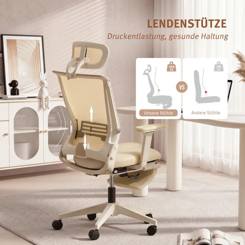 Welax S4 – Ergonomischer Bürostuhl mit klappbarer Rückenlehne