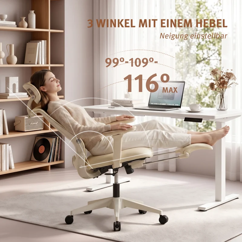 Welax S4 – Ergonomischer Bürostuhl mit klappbarer Rückenlehne