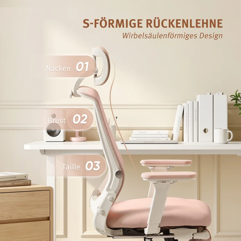 Welax S4 – Ergonomischer Bürostuhl mit klappbarer Rückenlehne