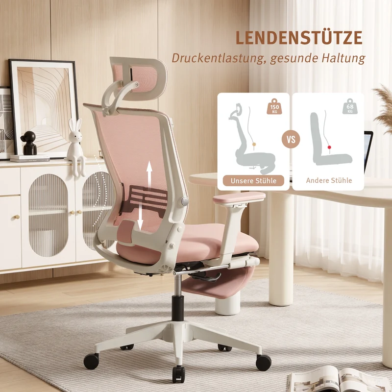 Welax S4 – Ergonomischer Bürostuhl mit klappbarer Rückenlehne