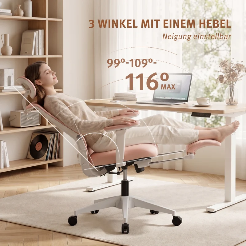 Welax S4 – Ergonomischer Bürostuhl mit klappbarer Rückenlehne