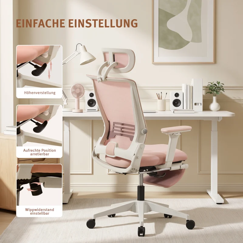 Welax S4 – Ergonomischer Bürostuhl mit klappbarer Rückenlehne