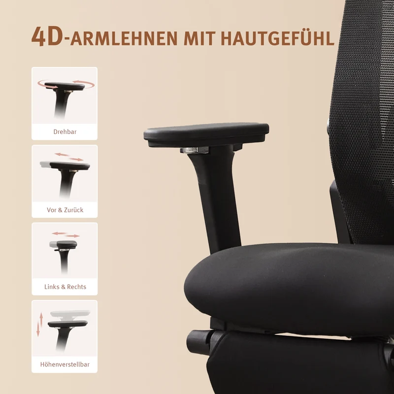 Welax S4 – Ergonomischer Bürostuhl mit klappbarer Rückenlehne