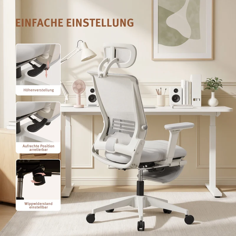 Welax S4 – Ergonomischer Bürostuhl mit klappbarer Rückenlehne