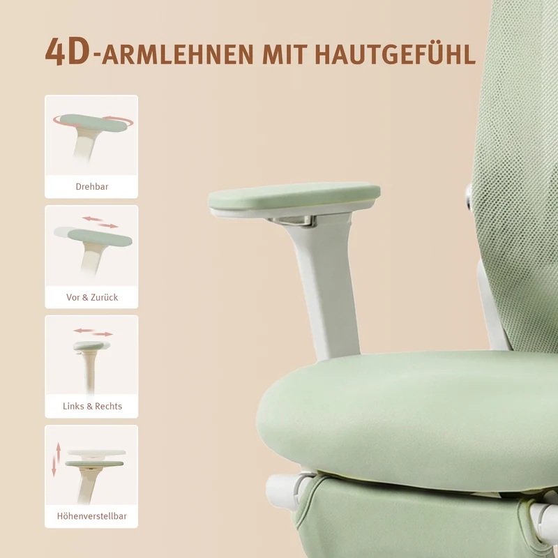 Welax S4 – Ergonomischer Bürostuhl mit klappbarer Rückenlehne