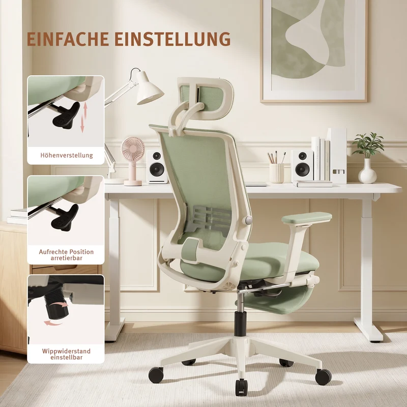 Welax S4 – Ergonomischer Bürostuhl mit klappbarer Rückenlehne