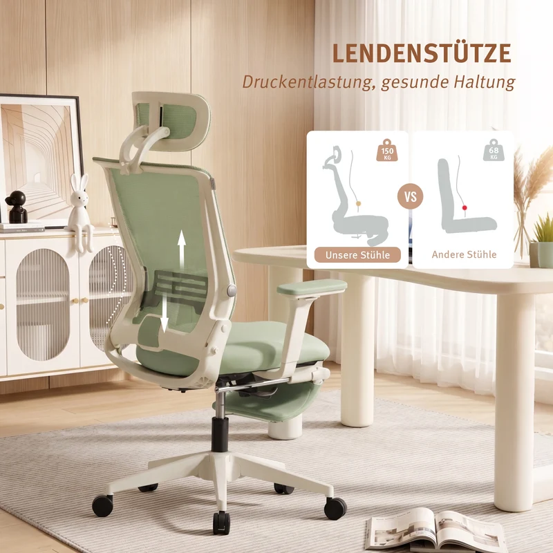 Welax S4 – Ergonomischer Bürostuhl mit klappbarer Rückenlehne
