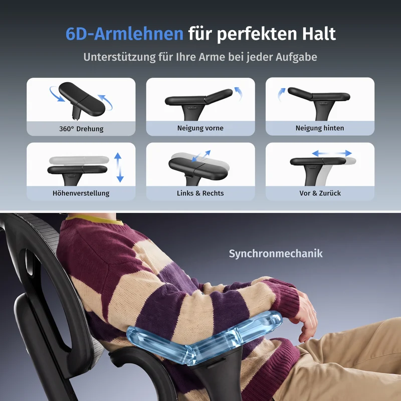 Welax S9 – Ergonomischer Bürostuhl mit One-Touch-Verstellung