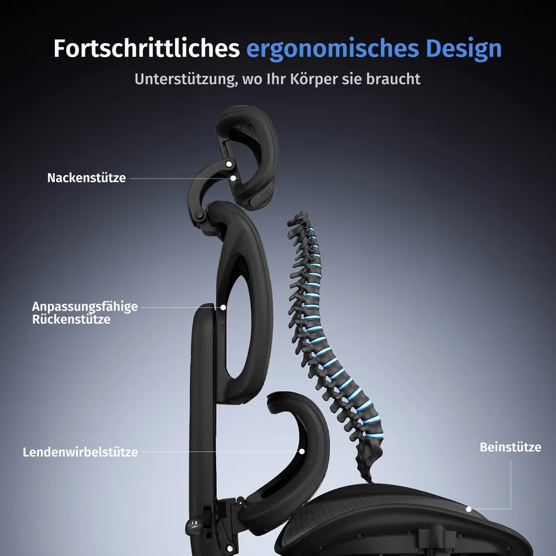 Welax S9 – Ergonomischer Bürostuhl mit One-Touch-Verstellung