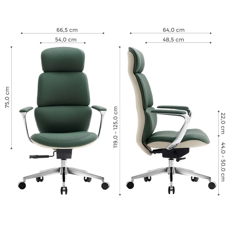 Omidi Nolan – Ergonomischer Lederstuhl im klassischen Design
