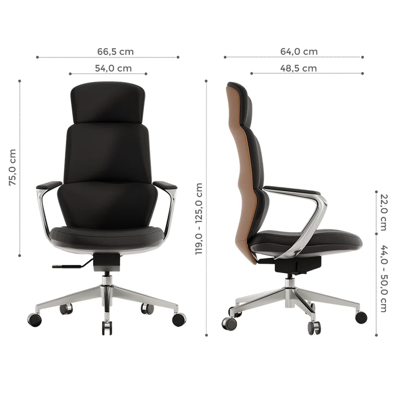 Omidi Nolan – Ergonomischer Lederstuhl im klassischen Design
