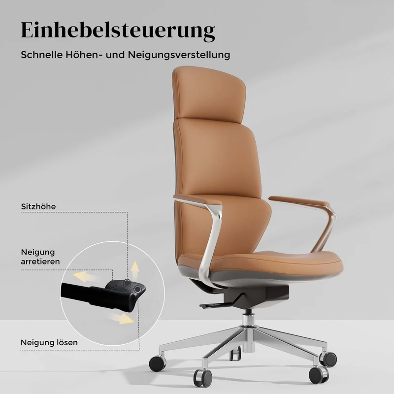 Omidi Nolan – Ergonomischer Lederstuhl im klassischen Design