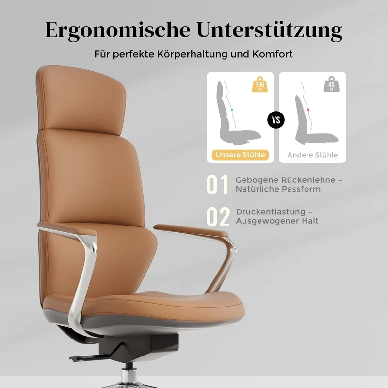 Omidi Nolan – Ergonomischer Lederstuhl im klassischen Design