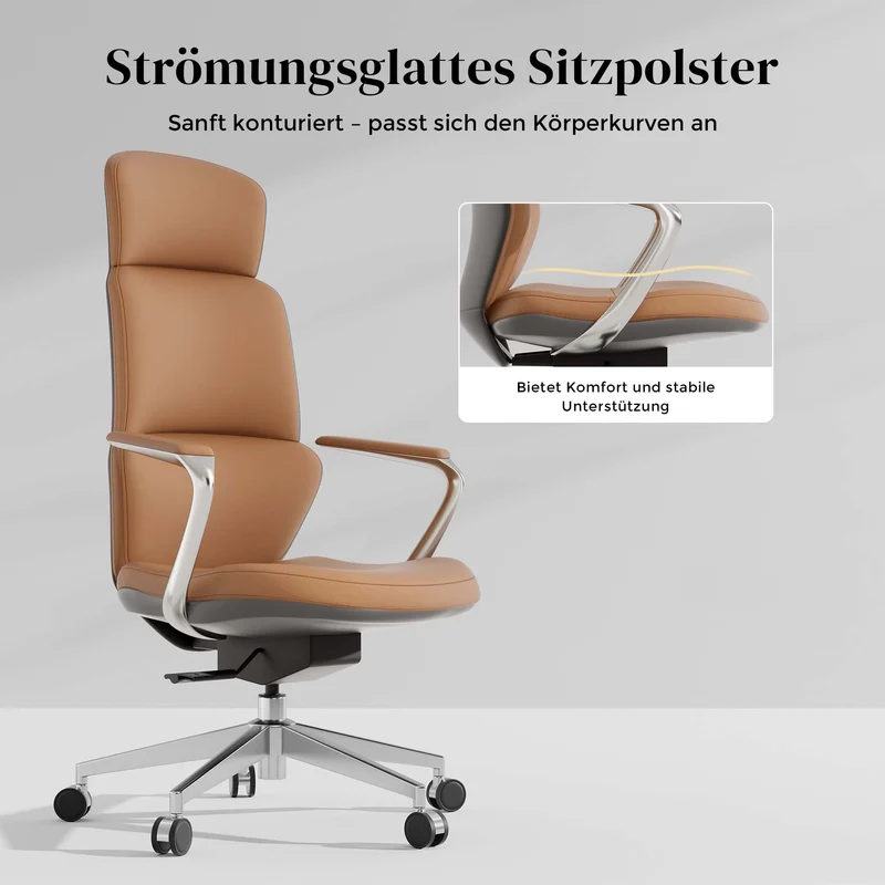 Omidi Nolan – Ergonomischer Lederstuhl im klassischen Design