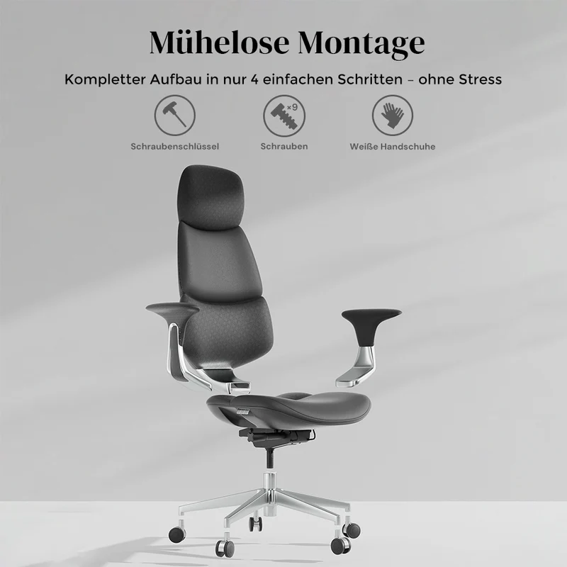 Omidi Nolan – Ergonomischer Lederstuhl im klassischen Design