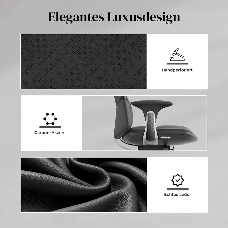 Omidi Nolan – Ergonomischer Lederstuhl im klassischen Design