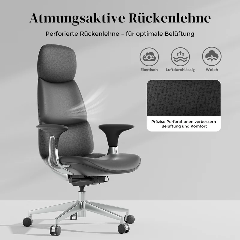 Omidi Nolan – Ergonomischer Lederstuhl im klassischen Design