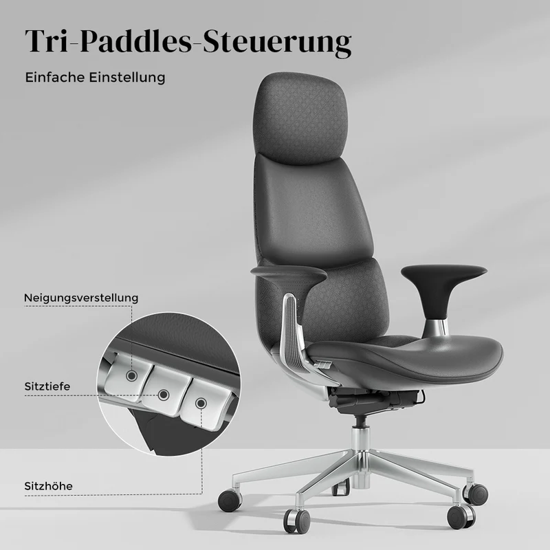 Omidi Nolan – Ergonomischer Lederstuhl im klassischen Design