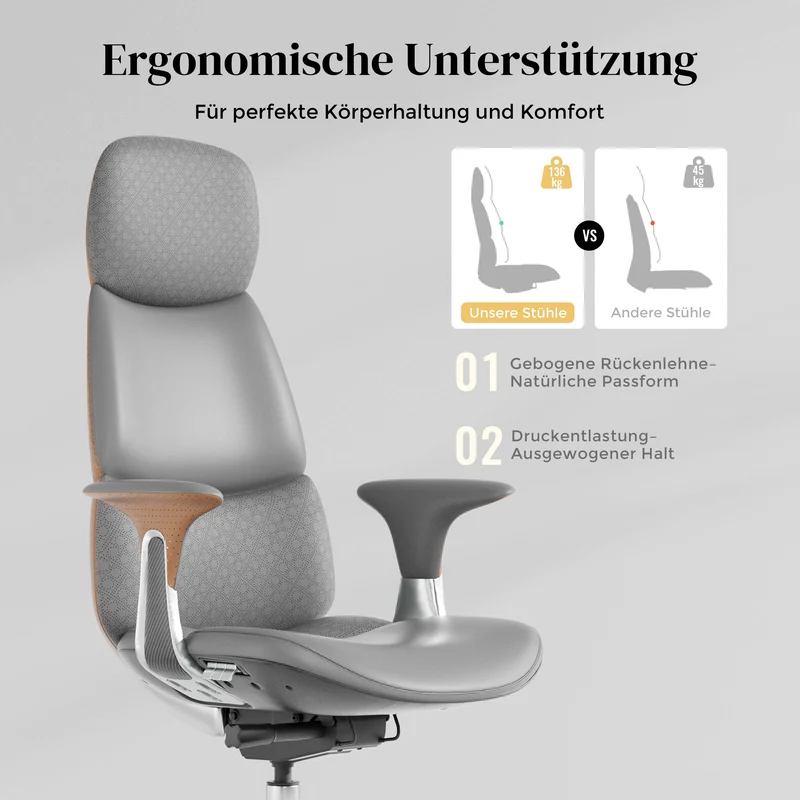 Omidi Nolan – Ergonomischer Lederstuhl im klassischen Design