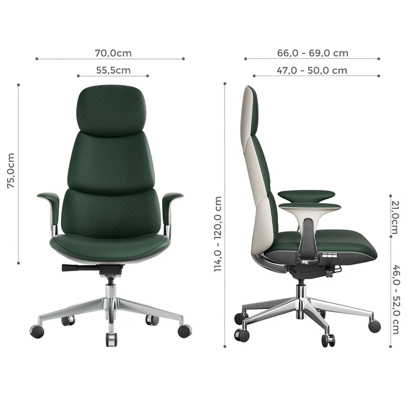 Omidi Nolan – Ergonomischer Lederstuhl im klassischen Design