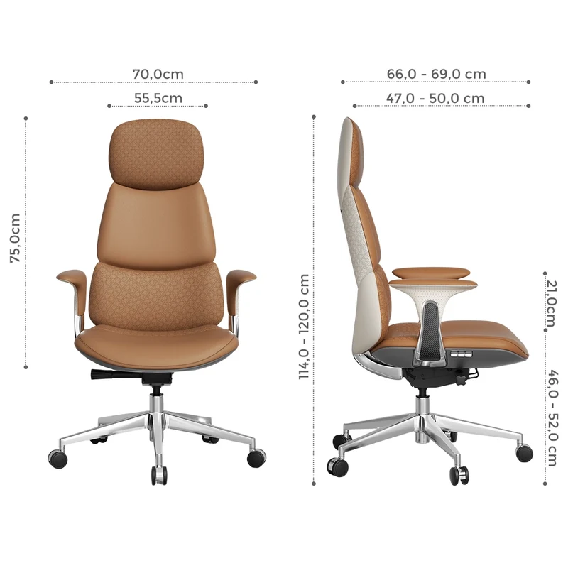 Omidi Nolan – Ergonomischer Lederstuhl im klassischen Design