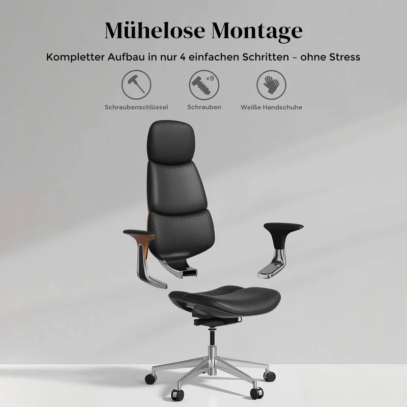 Omidi Nolan – Ergonomischer Lederstuhl im klassischen Design