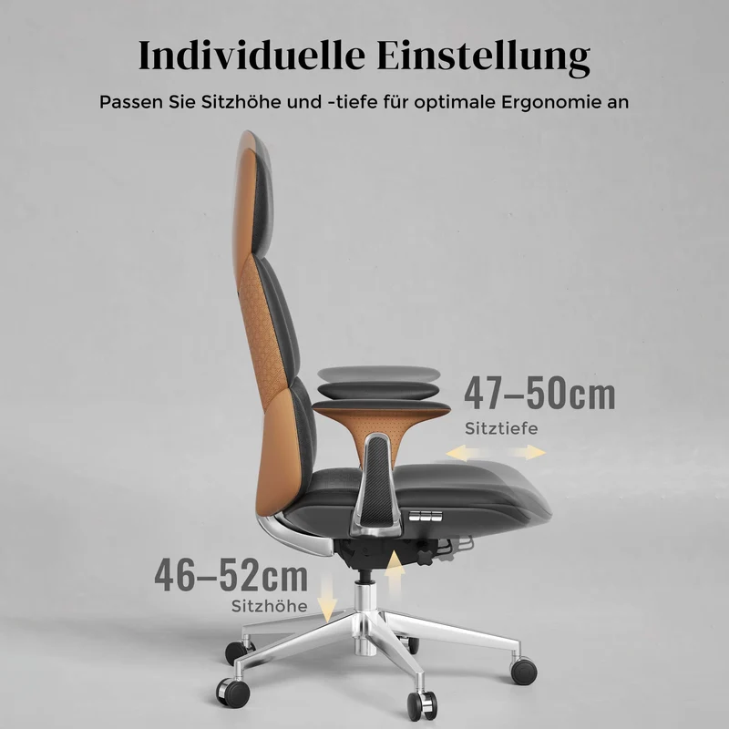 Omidi Nolan – Ergonomischer Lederstuhl im klassischen Design