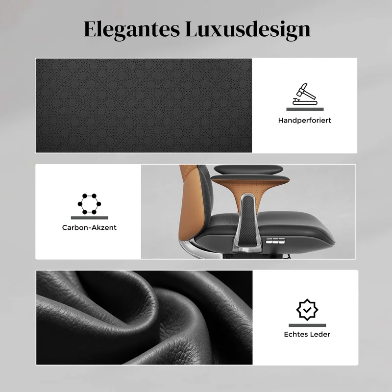 Omidi Nolan – Ergonomischer Lederstuhl im klassischen Design