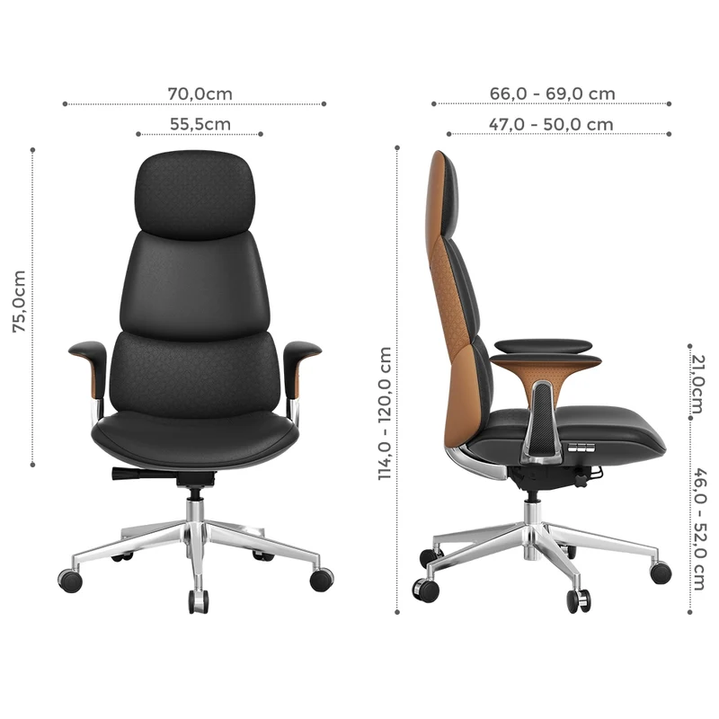 Omidi Nolan – Ergonomischer Lederstuhl im klassischen Design
