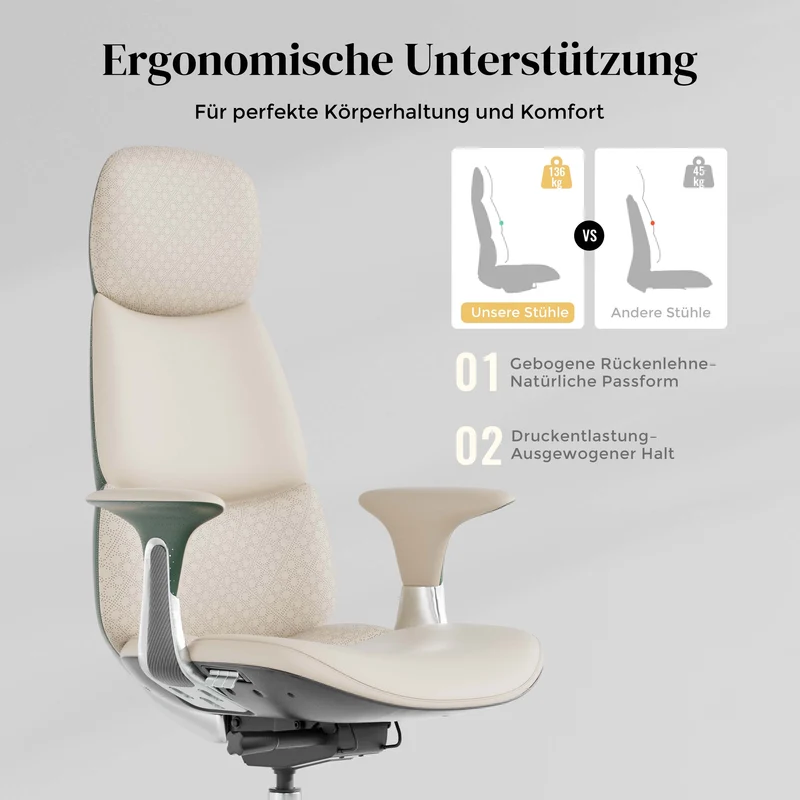 Omidi Nolan – Ergonomischer Lederstuhl im klassischen Design