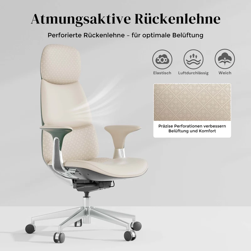 Omidi Nolan – Ergonomischer Lederstuhl im klassischen Design