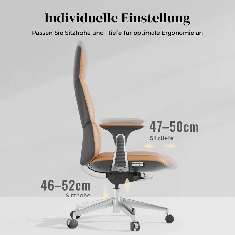 Omidi Nolan – Ergonomischer Lederstuhl im klassischen Design
