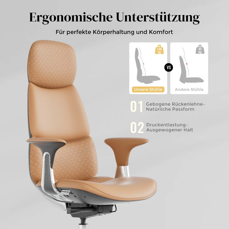 Omidi Nolan – Ergonomischer Lederstuhl im klassischen Design